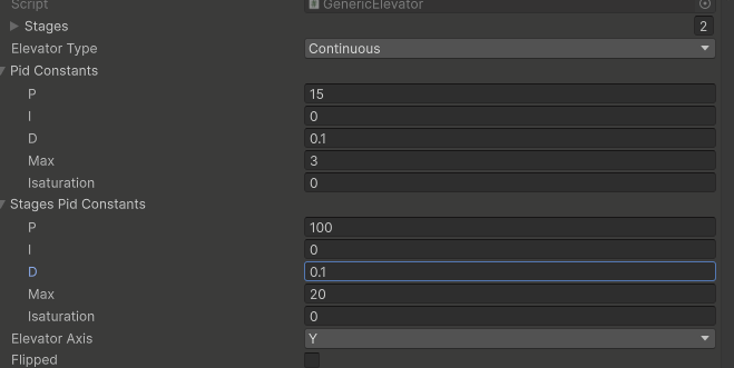 Set Elevator Type and PIDs